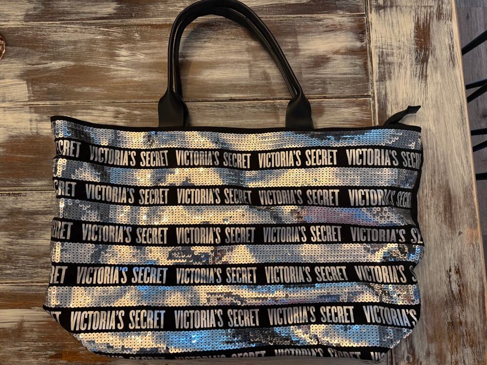 Victoria’s Secret Black and Silver Tote Bag